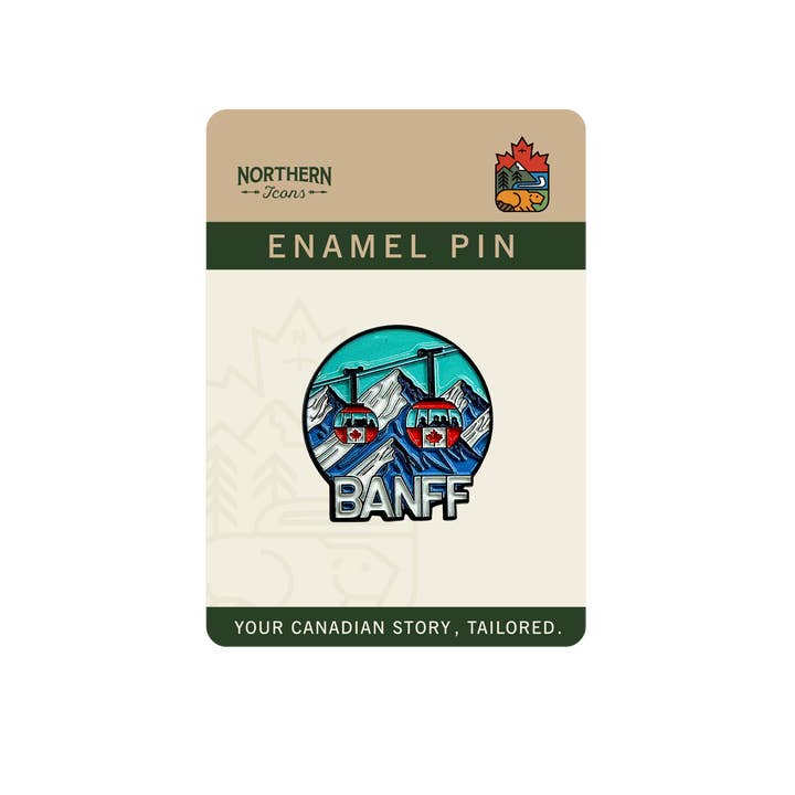 Northern Icons Canada – wholesale Lapel pin/button – Banff Gondola Ride Enamel Pin1