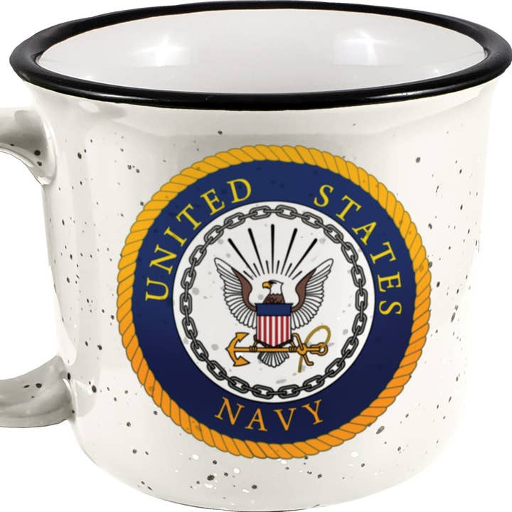 Navy Camper Mug for wholesale by Spoontiques, Inc