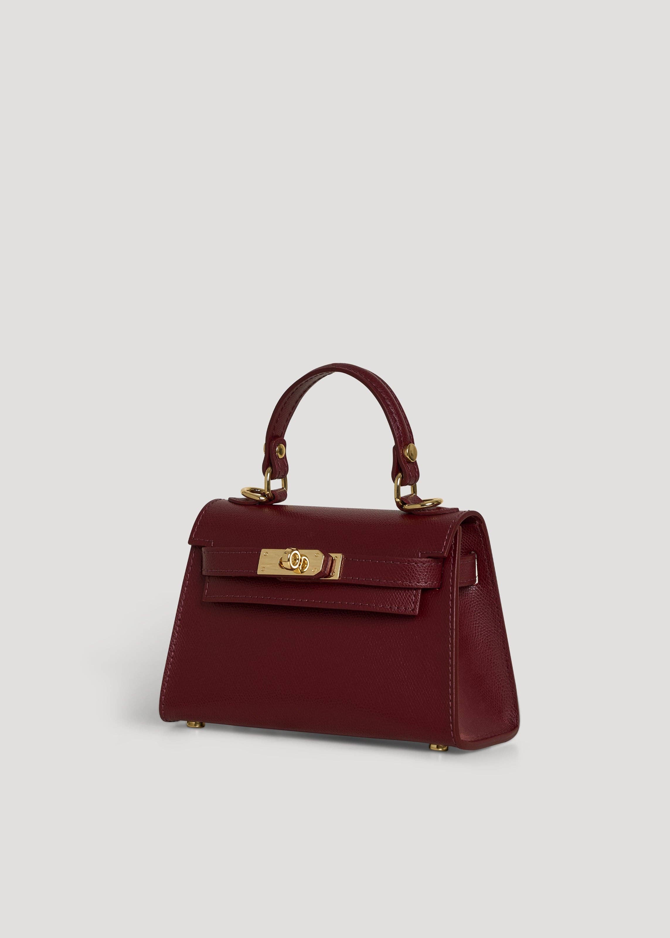 Voemièn - Wholesale Top Handle Bag - Women's - Victoria Bag in Burgundy Epson Leather1