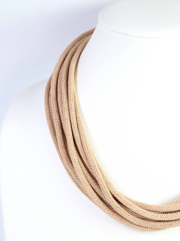 Cranston Cord Necklace Natural for wholesale by Caroline Hill