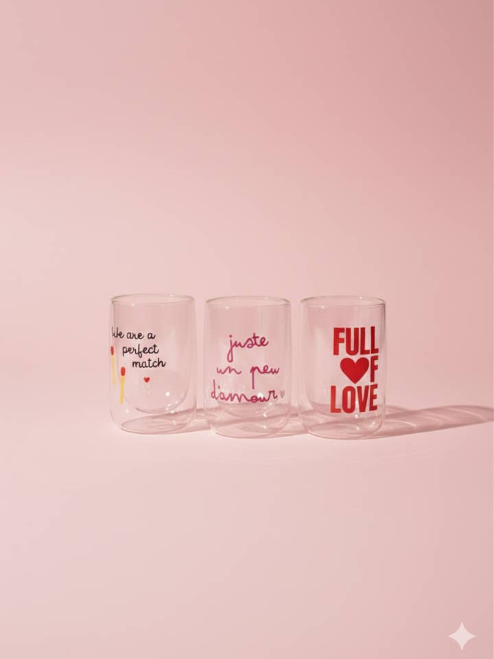 Bicchiere a doppia parete - Collezione San Valentino per la vendita all'ingrosso da parte di Toiles Chics