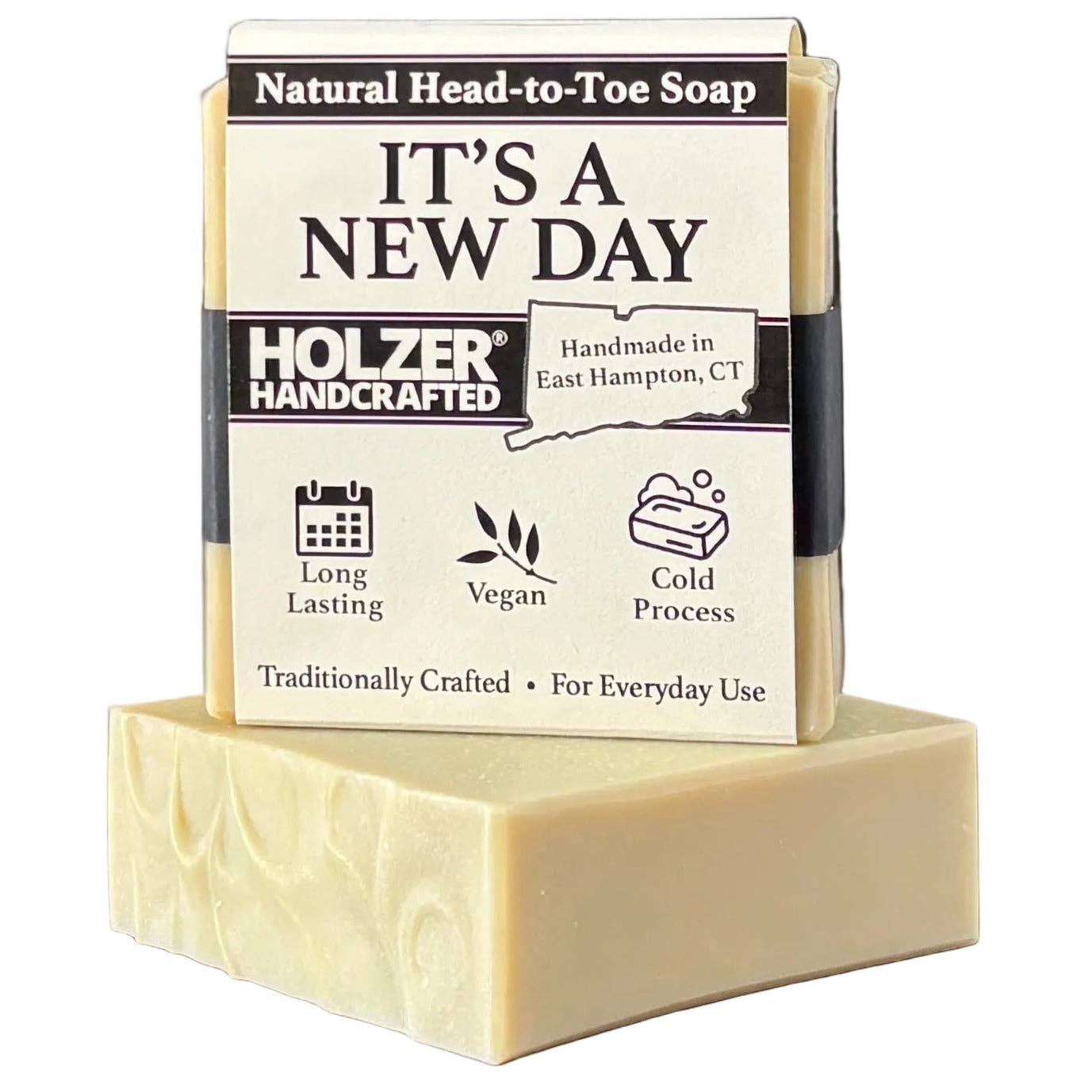Holzer Handcrafted ® - Wholesale Bar Soap - Handmade Soap Bar | It's A New Day - Lemon + Lilac Leaves + Juniper Scented Scented | Handcrafted Bar Soap | Natural Cold Process | Vegan | 4.5 oz9