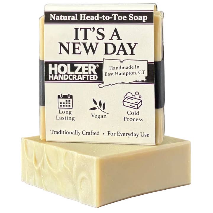 Holzer Handcrafted ® - Wholesale Bar Soap - Handmade Soap Bar | It's A New Day - Lemon + Lilac Leaves + Juniper Scented Scented | Handcrafted Bar Soap | Natural Cold Process | Vegan | 4.5 oz9