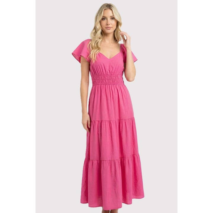 TIERED SOLID MAXI DRESS for wholesale by STACCATO