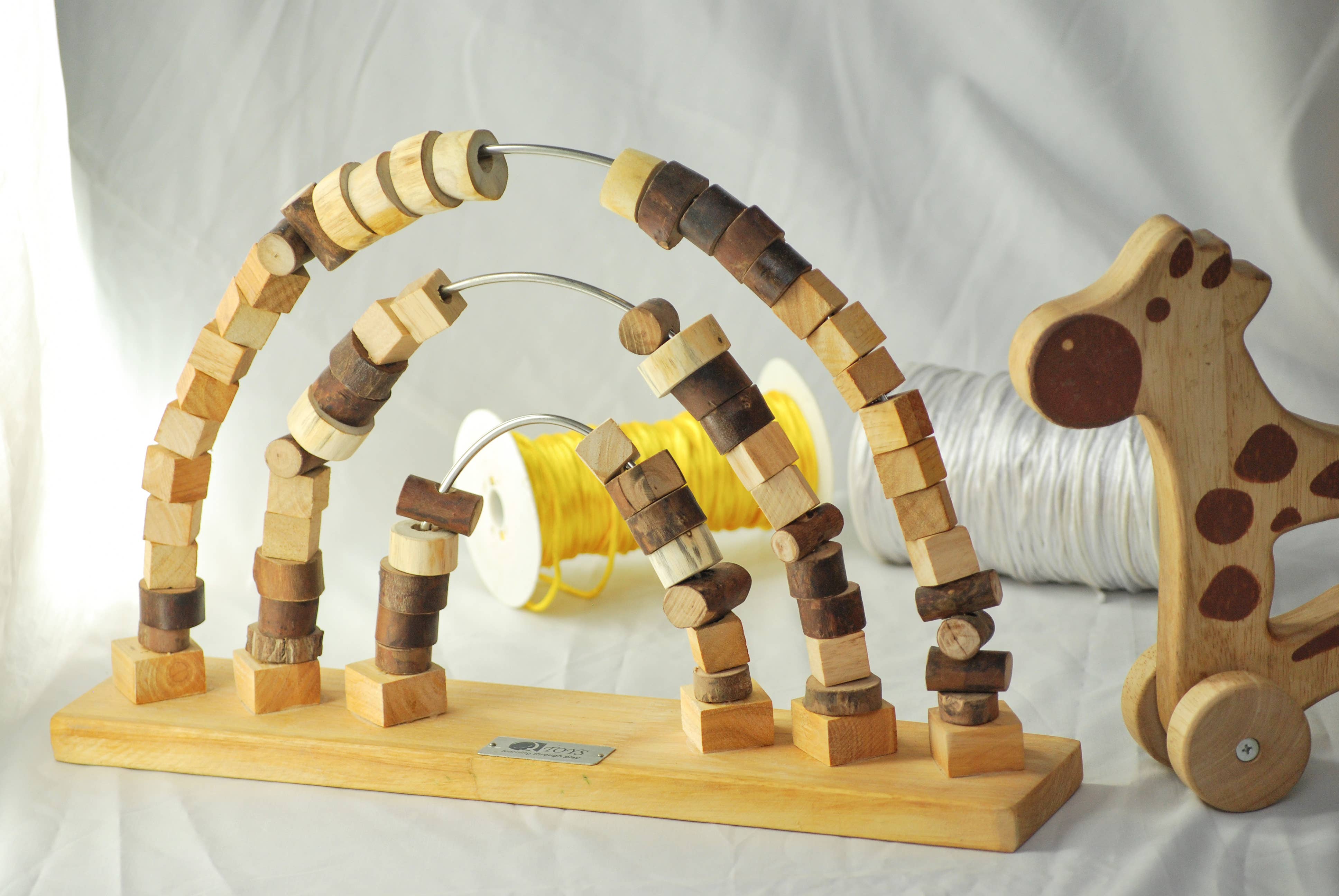 Q Toys - Wholesale Wood toy – Child - Rainbow Tracing Beads4