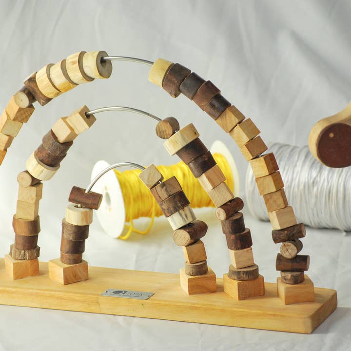 Q Toys - Wholesale Wood toy – Child - Rainbow Tracing Beads4