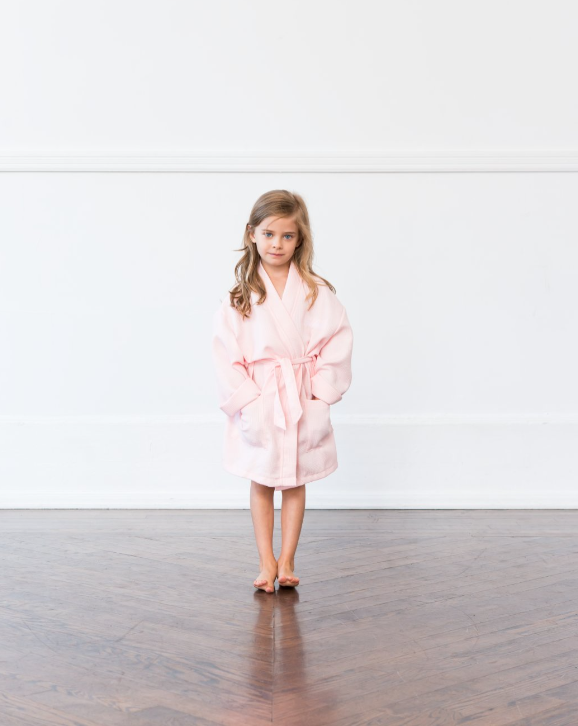 Wholesale Flower Girl Waffle Robe With Pockets For Her Blush for your