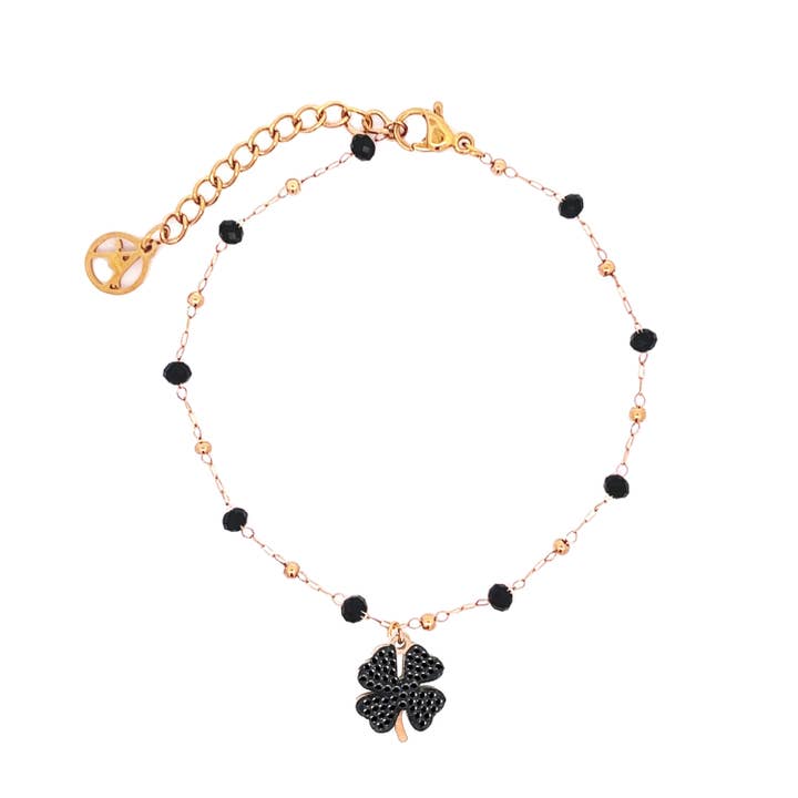 AMORINO SRL - Wholesale Charm/Dangle Bracelet - Four-leaf Clover Crystal Bracelet - JN21811544C761