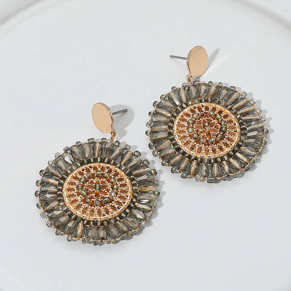 Sensibling Corp. - Wholesale Dangle Earrings - Boho Faceted Beaded Mandala Dangle Earrings
7