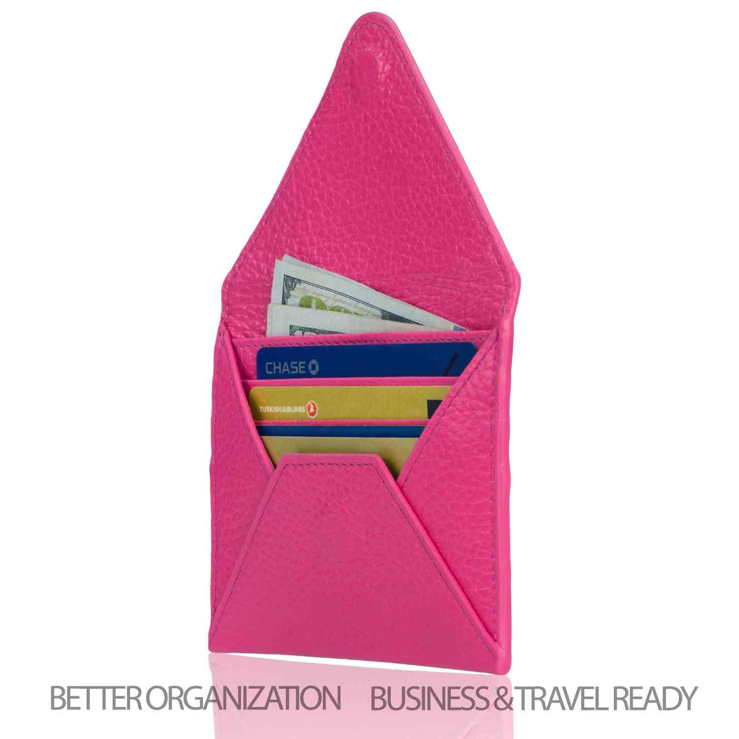 Londo - Wholesale Card Holder - Unisex - Otto Angelino Top Grain Leather Credit Card Holder and Travel Wallet Envelope with Magnetic Clasp, Credit Card Holder with Multiple Slots3