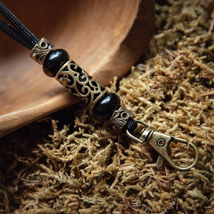 Cordão Preto com Contas de Obsidiana por atacado de Dog Wellness