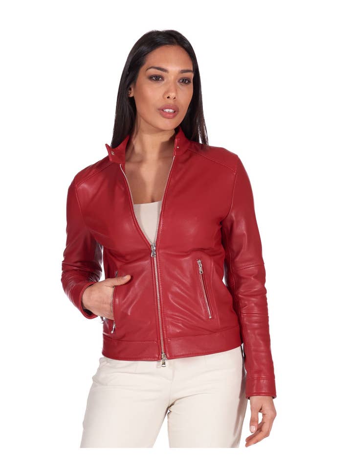 Rosso Perfecto en cuir véritable rouge Ankara en vente sur Faire1