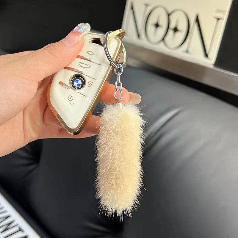 FurDecoration - Wholesale Keychain – Women's - Soft Mink Fur Plush Keychain with Adorable Tail8