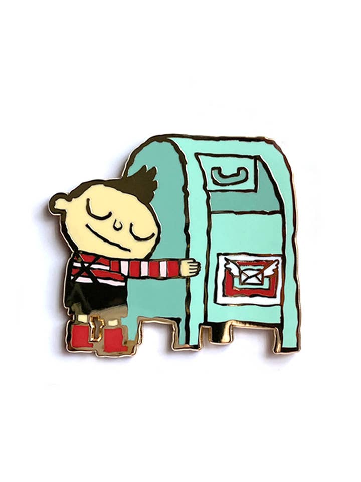 Spilla in smalto Cassetta delle lettere Macchina degli abbracci per la vendita all'ingrosso da parte di The Scott C Shop