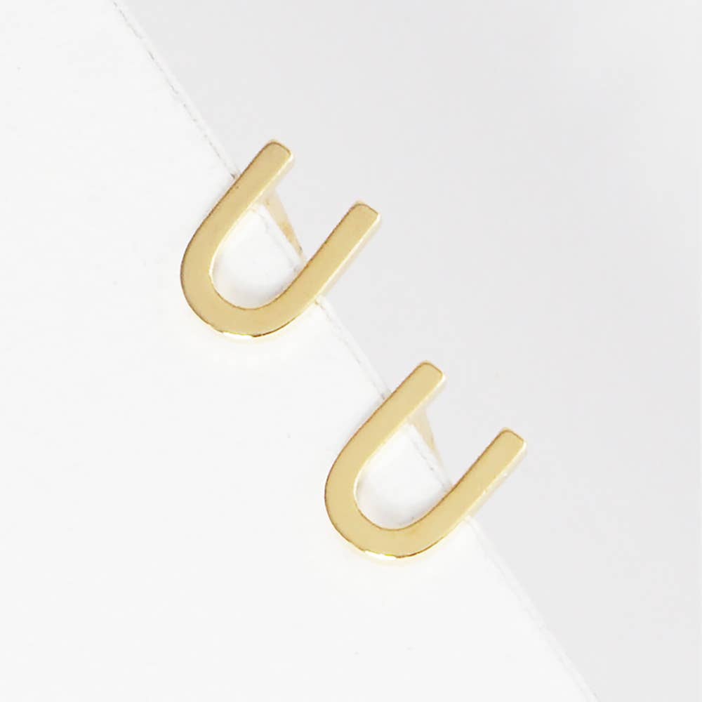 Sensibling Corp. - Wholesale Stud/Post Earrings - Gold Dipped Metal Initial Monogram Stud Earrings48