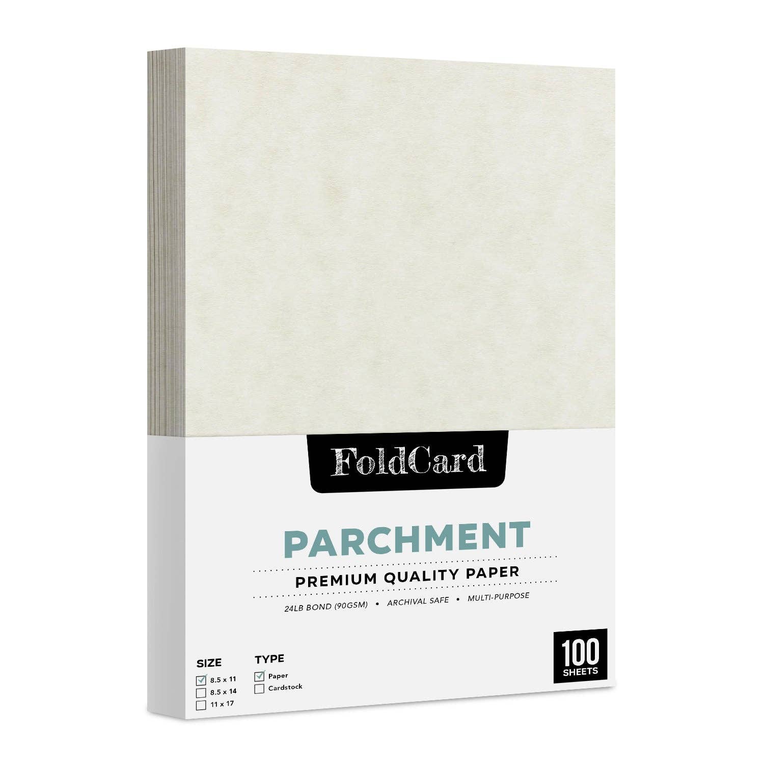 Fine Cardstock - Vendita all'ingrosso Attrezzature per lavoretti e fai da te - Carta pergamena 8,5 x 11, 24 libbre, 90 g/mq, 100 fogli24