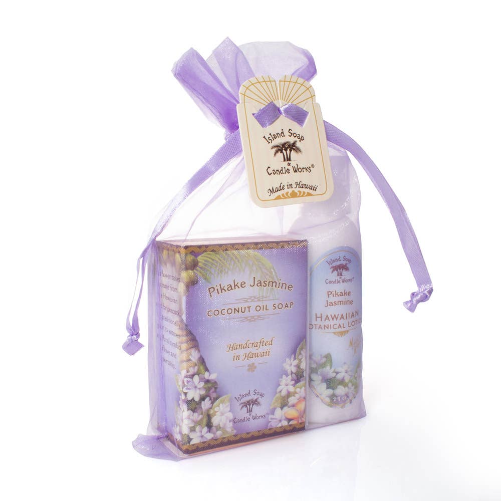 Island Soap & Candle Works - Wholesale Gift Bag Set/Pack - Pikake Jasmine Organza Gift Bag2