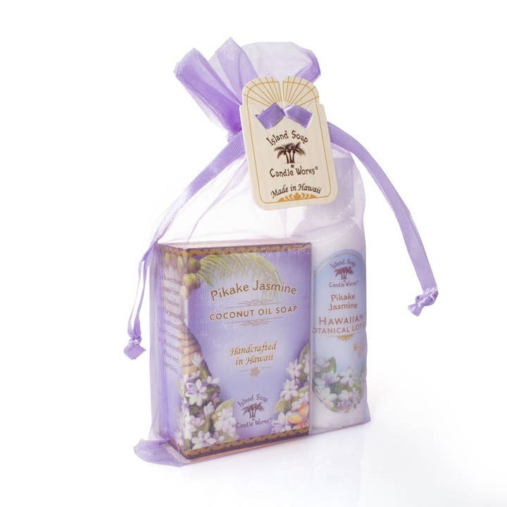 Island Soap & Candle Works - Wholesale Gift Bag Set/Pack - Pikake Jasmine Organza Gift Bag2