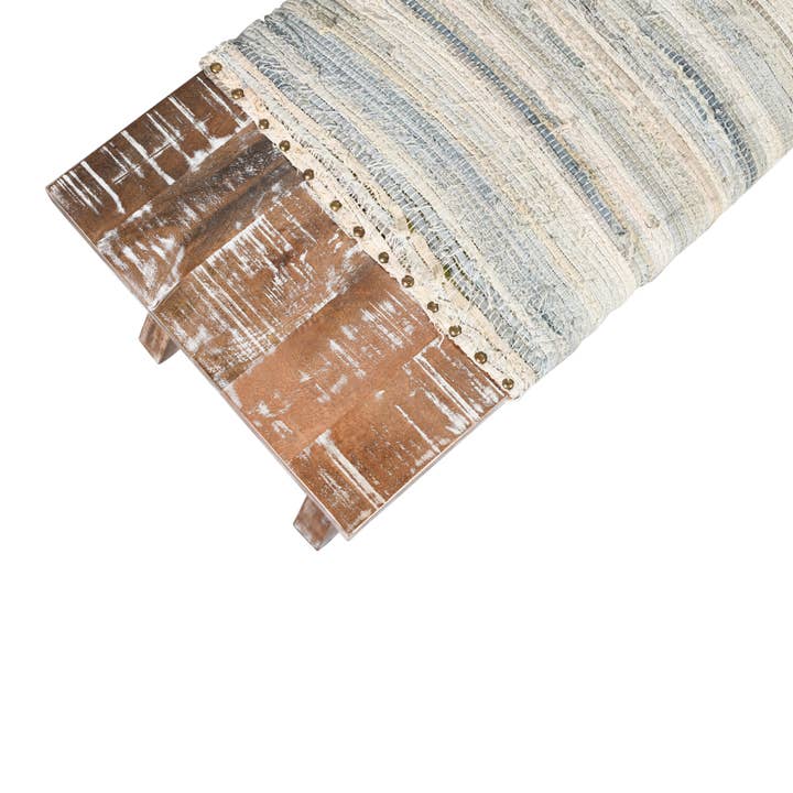 LR Home - Wholesale Bench - Timson Handmade Mango Wood/Chindi Fabric Accent Bench3