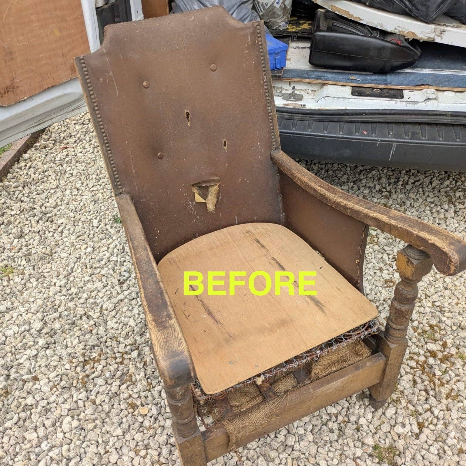 thestudioUP – wholesale Chair – Upholstered & Upcycled Vintage 1950s Armchair in Sustainable Linen Print6