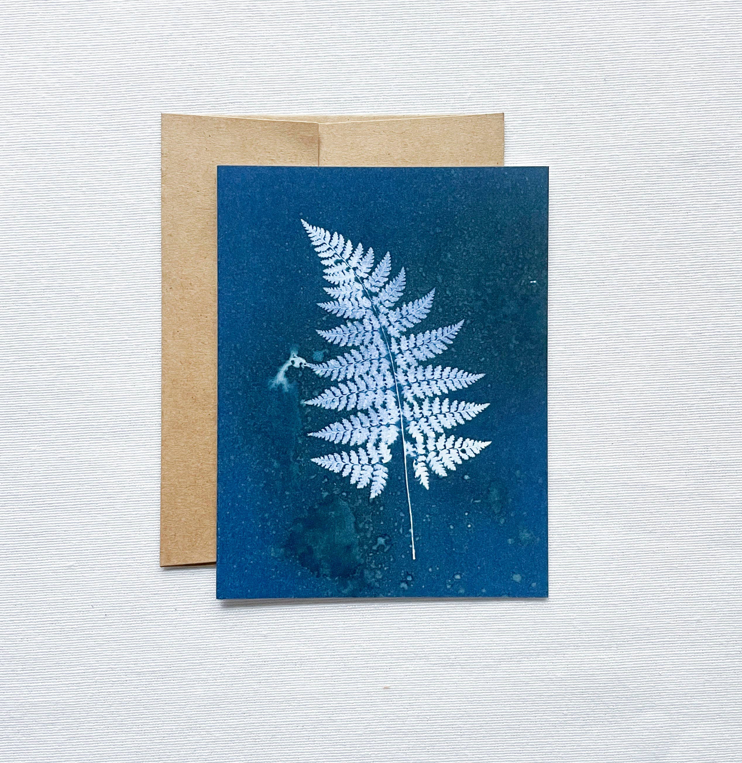 Atwater Designs - Vente Carte de vœux classique - Carte vierge Slow Mornings n° 5 | Cyanotype botanique