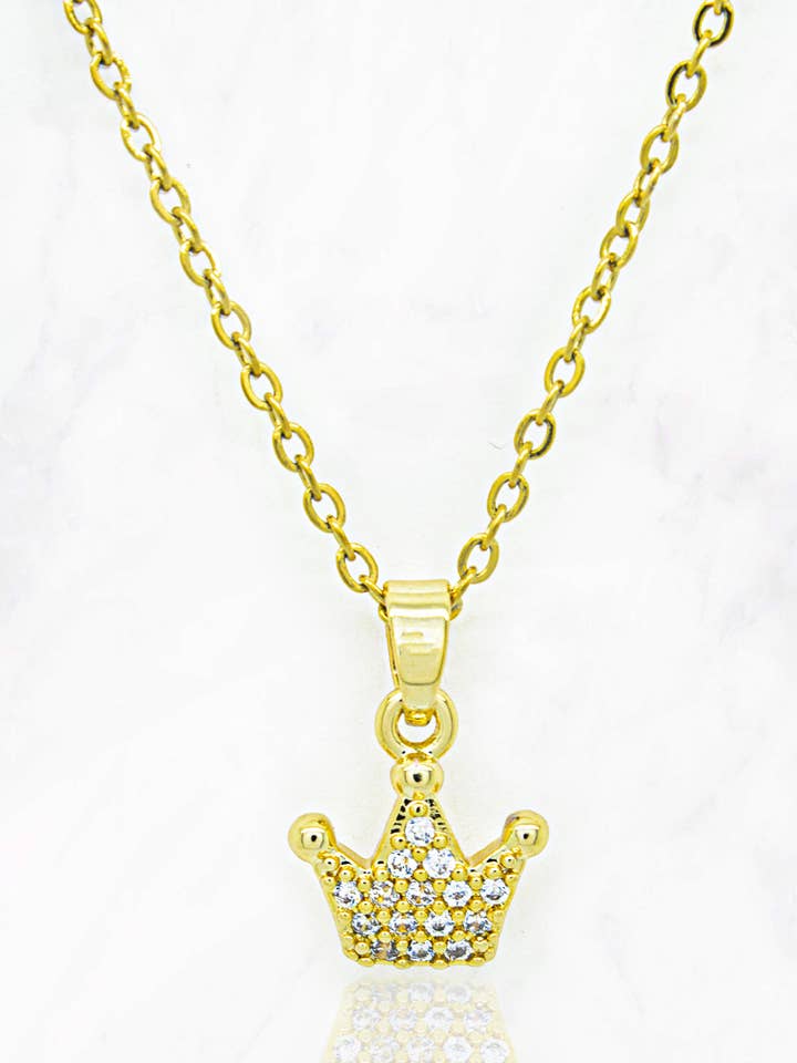 Stahlkette mit Kronen-Anhänger für den Großhandel von Suzie Q USA