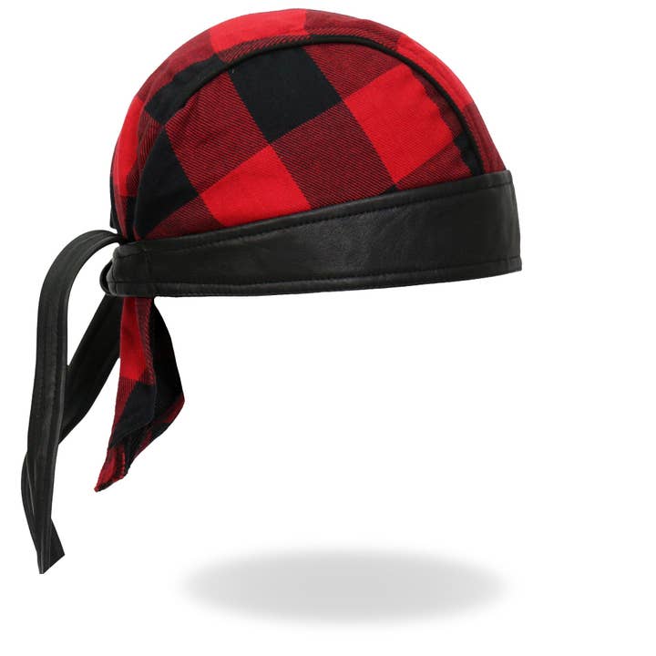 MULTI Hot Leathers Black/Red Buffalo Plaid Lightweight Headwrap HWH1108 for wholesale on Faire3