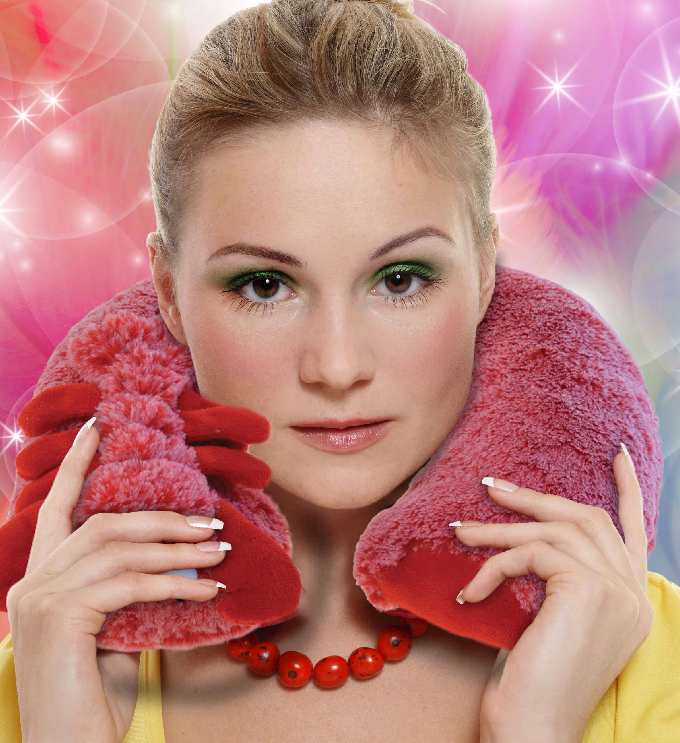 Cota Global – Peluche - Crianças e bebés por atacado – Almofada de Pescoço Super Macia - Lagosta Vermelha5