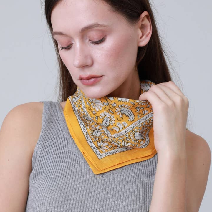 Leto Accessories - Wholesale Bandana - Women's - Printed Square Bandana – Multi-Way Hair & Neck Scarf6