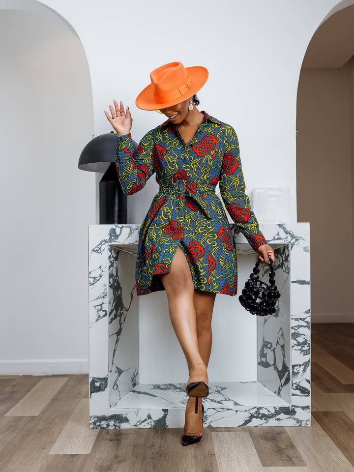 FAYO AFRICAN PRINT SHIRT DRESS for wholesale by Mae Otti
