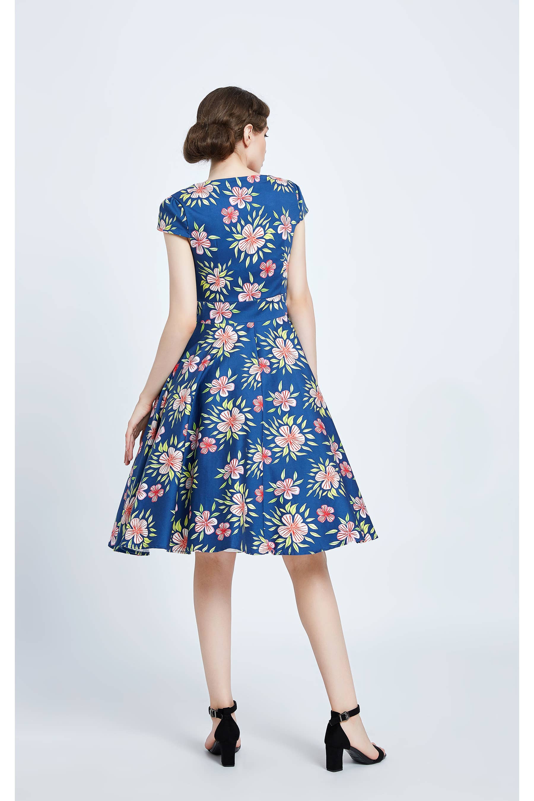 Blue Multi 20333 | Laura | Swing Dress With Pockets for wholesale on Faire1