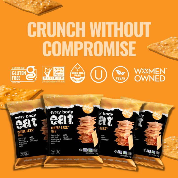 Every Body Eat® - Wholesale Crackers - Cheese-Less Snack Thins 1.1oz