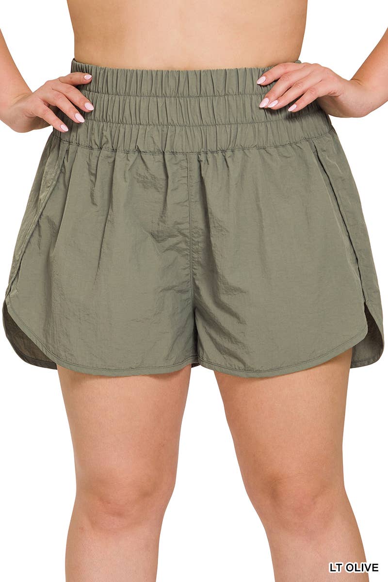 YELLOWGOLD  .._ PLUS SIZE Windbreaker shorts w/ back mesh pocket for wholesale on Faire17