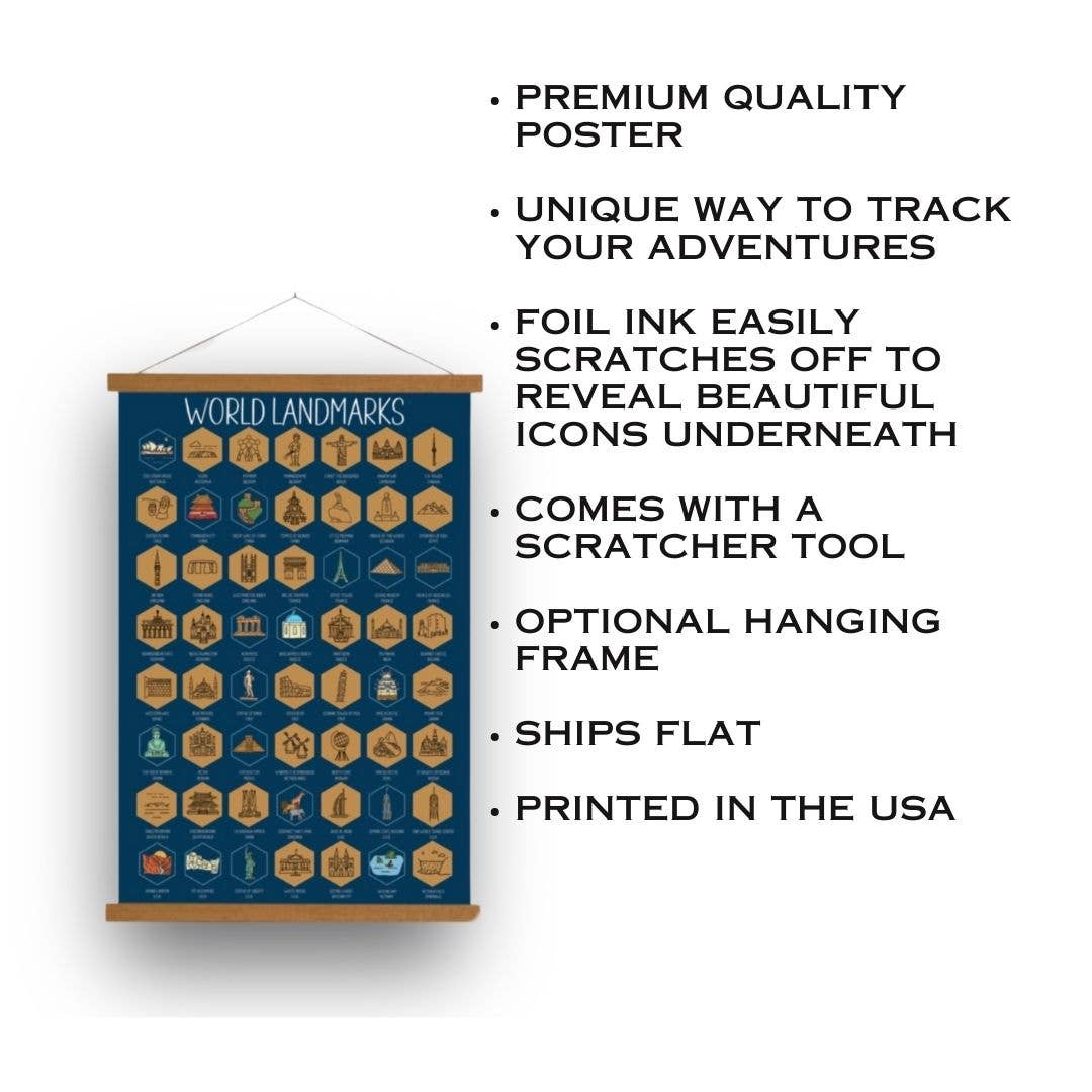Track Your Adventures - Vente Poster - Poster à gratter World Landmarks1