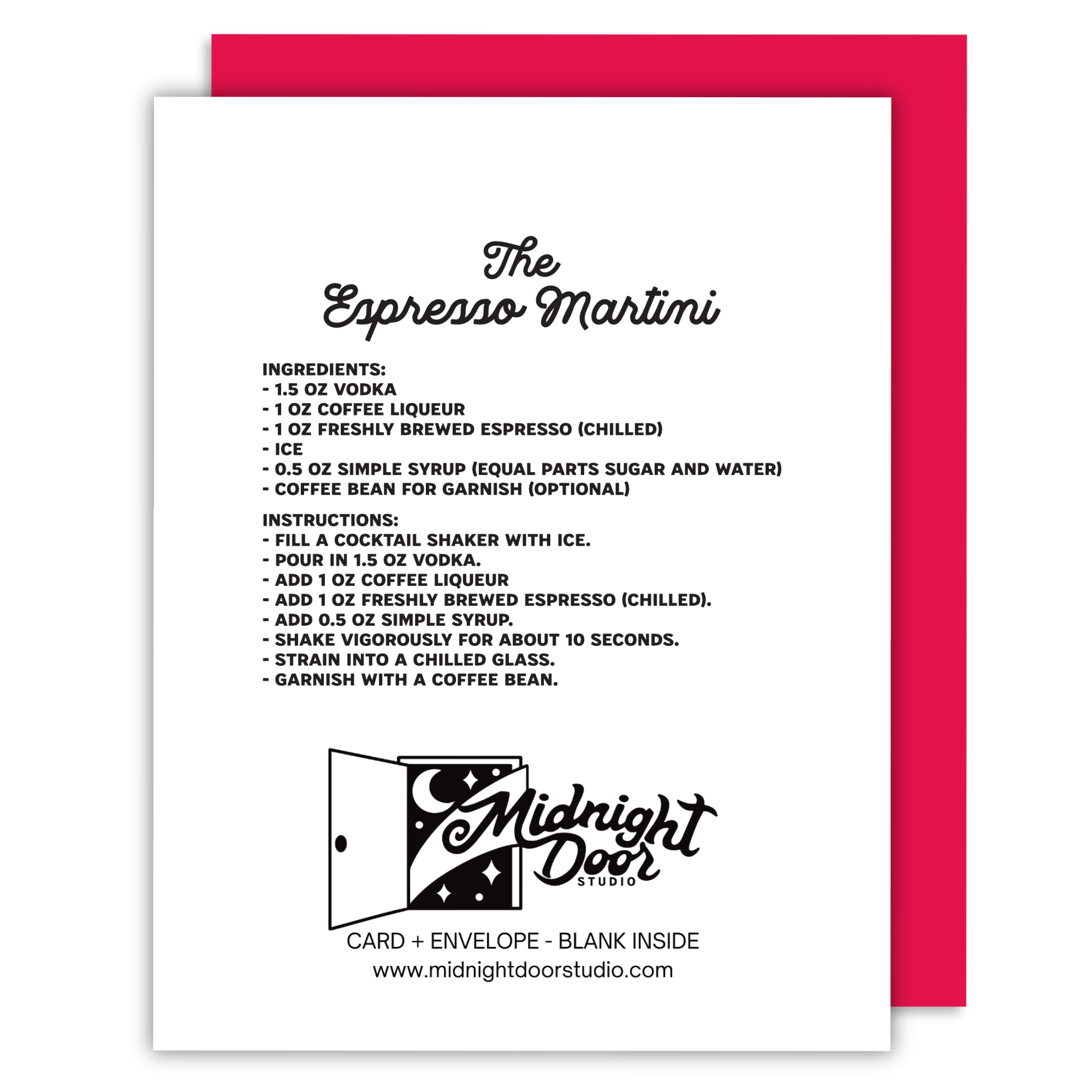 Midnight Door Studio - Wholesale Christmas card - Santa Fuel Espresso Martini Christmas Cocktail Greeting Card1