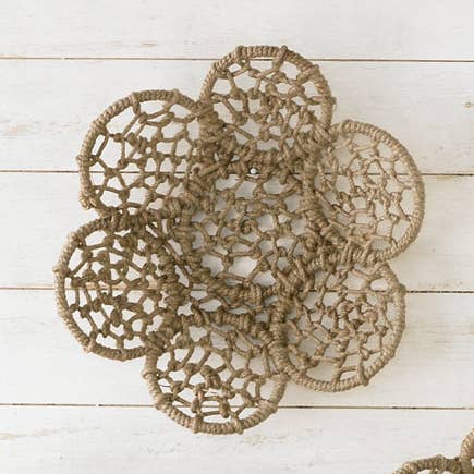 Cesta de flores de yute para venta al por mayor de India Handicrafts Inc