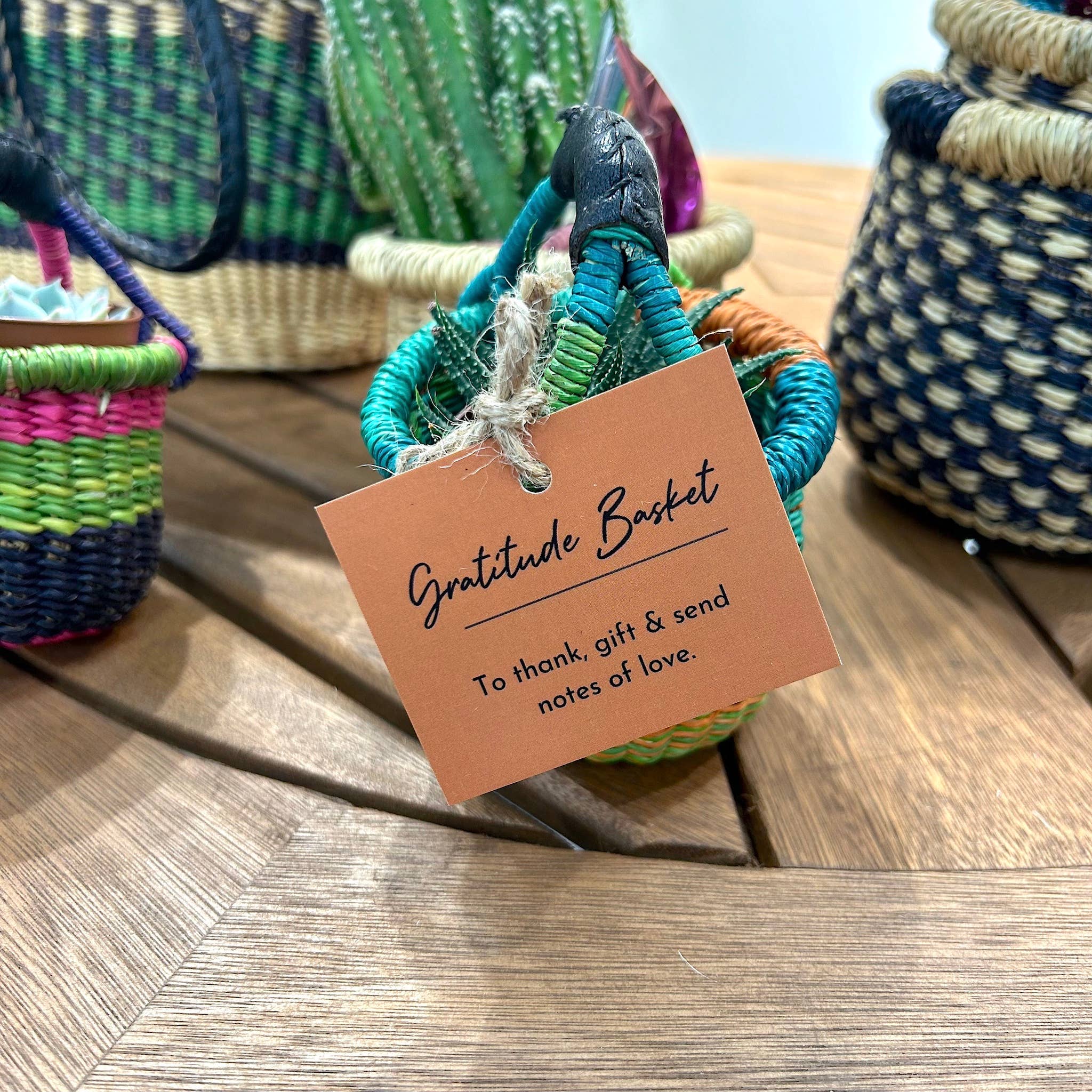 Ti-a Woven Goods - Wholesale Gift Bag - Mini Basket / Gratitude6