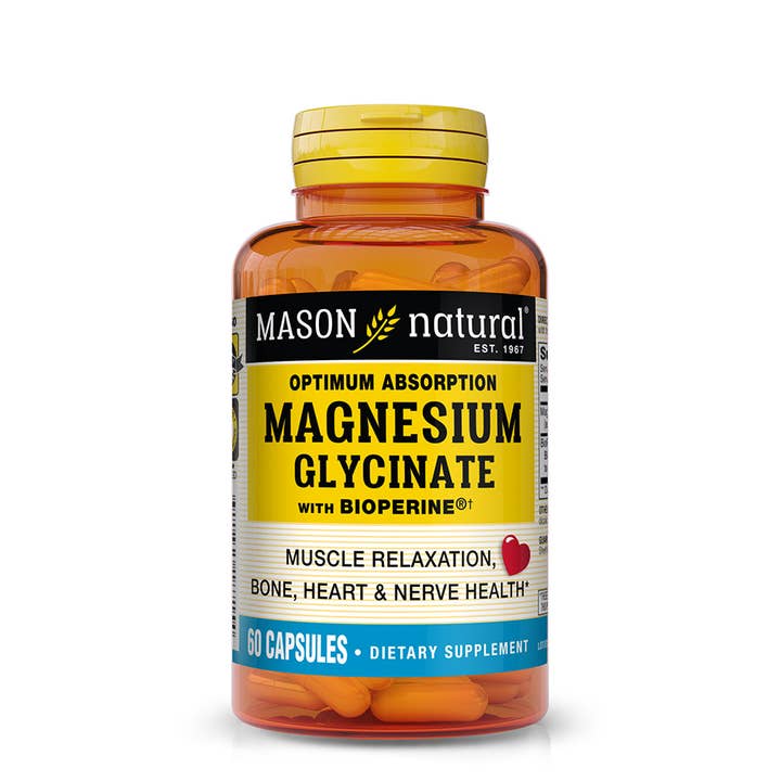 Mason Natural Magnesium Glycinate w/Bioperine, 60 capsules for wholesale by Mason Natural