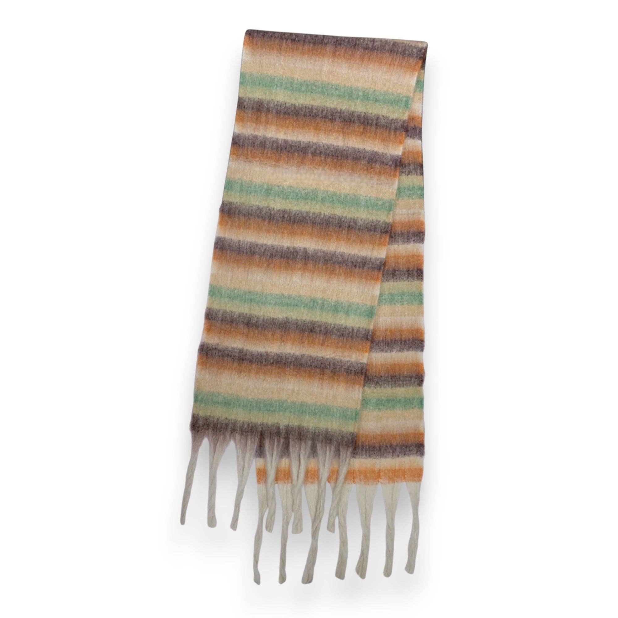 Lili Scarves (US Duty Free) - Vente Écharpe – femme - Écharpe d'hiver en laine mélangée duveteuse à rayures4