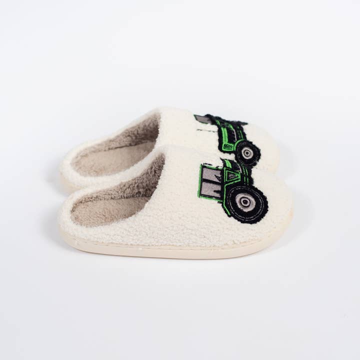 American Farm Company - Wholesale Slippers - Kids - Green Tractor Slippers - Kids1
