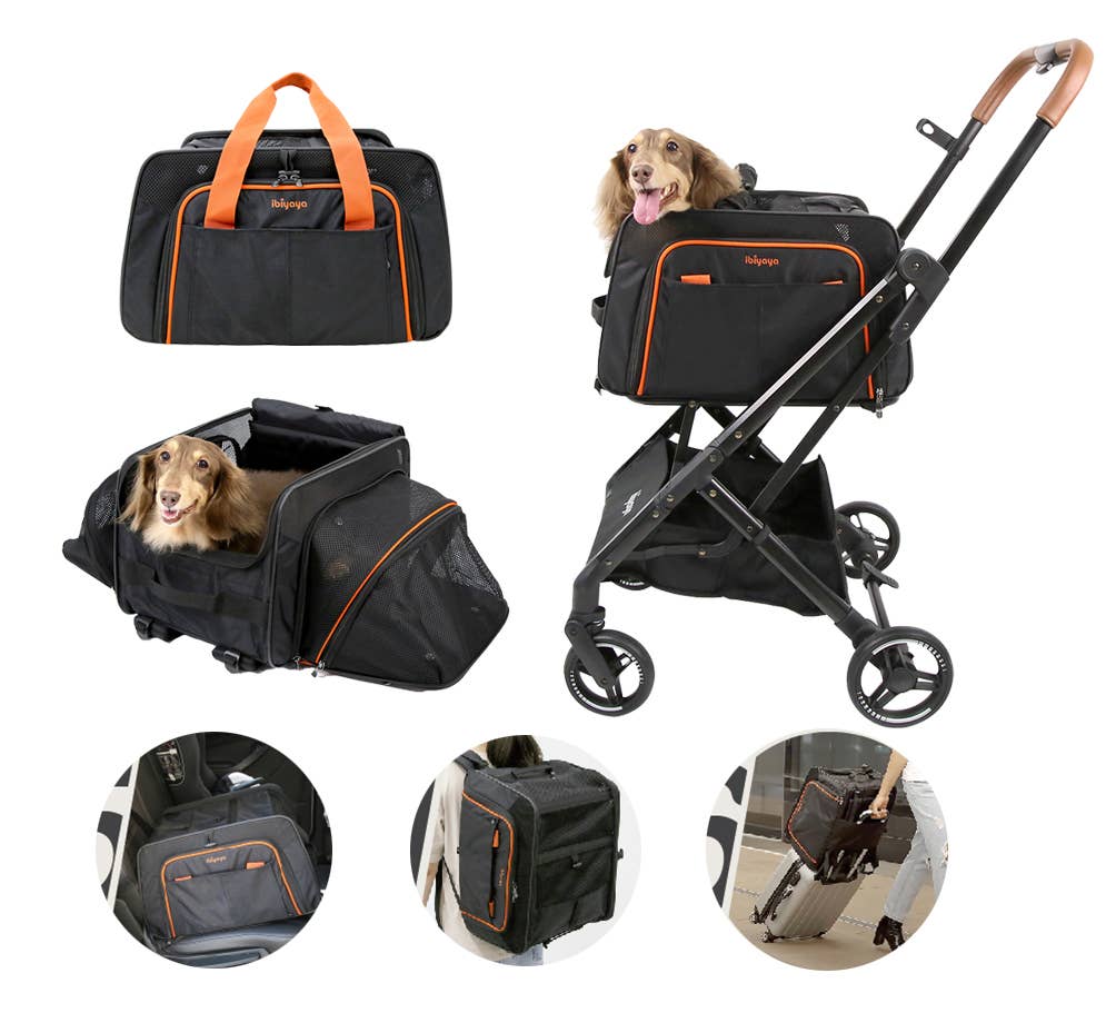 Ibiyaya - Wholesale Pet Carrier - Cat/Dog - JetPaw: 3-in-One Pet Stroller with Airline-Approved Carrier0