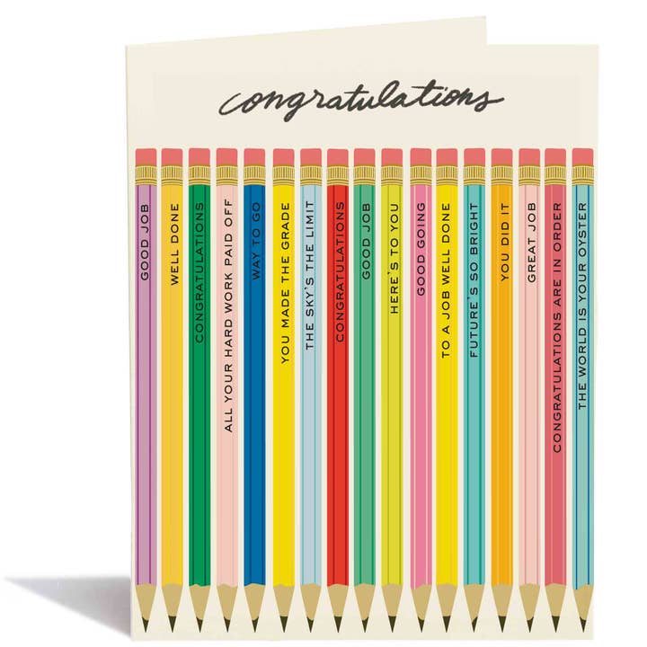 Félicitations Diplômé aux Crayons Colorés pour la vente par Snow & Graham