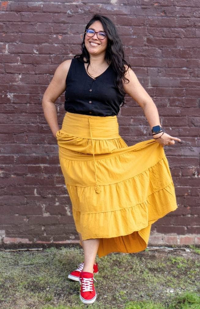 Ganesh Himal Trading - Wholesale Skirt - Women's - Cotton Tiered Maxi Skirt 3