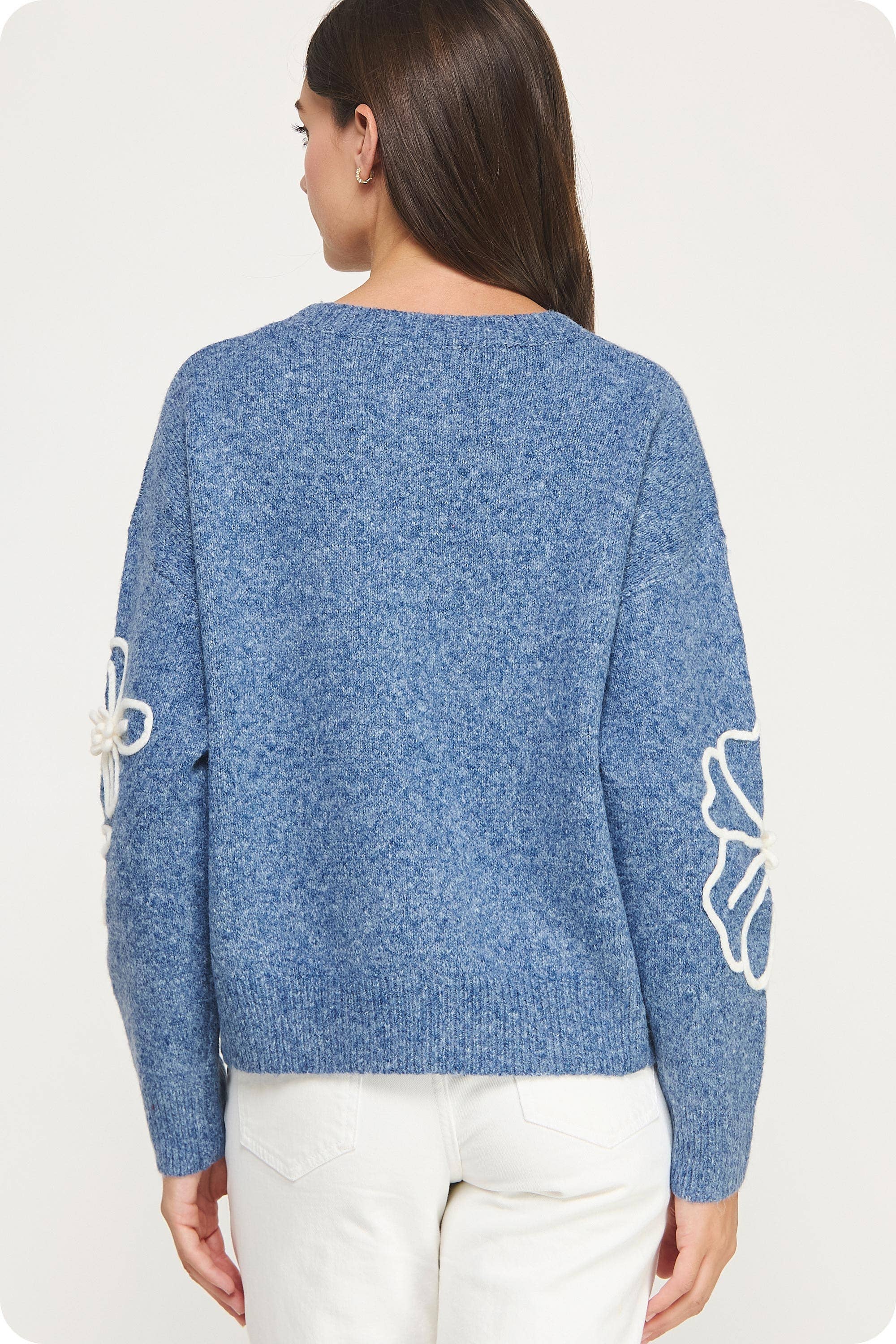 Strut & Bolt - Vendita all'ingrosso Maglia larga - Donna - Maglione in maglia con ricamo floreale8