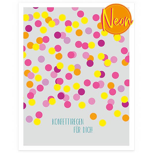 Confeti | AuriCard | Tarjeta postal neón para venta al por mayor de Hey!Cards GmbH & Co. KG