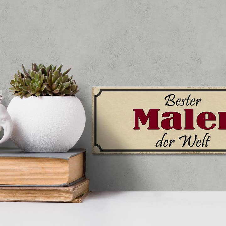 Femer - Wholesale Sign - Wooden sign saying 27x10cm best painter in the world work2