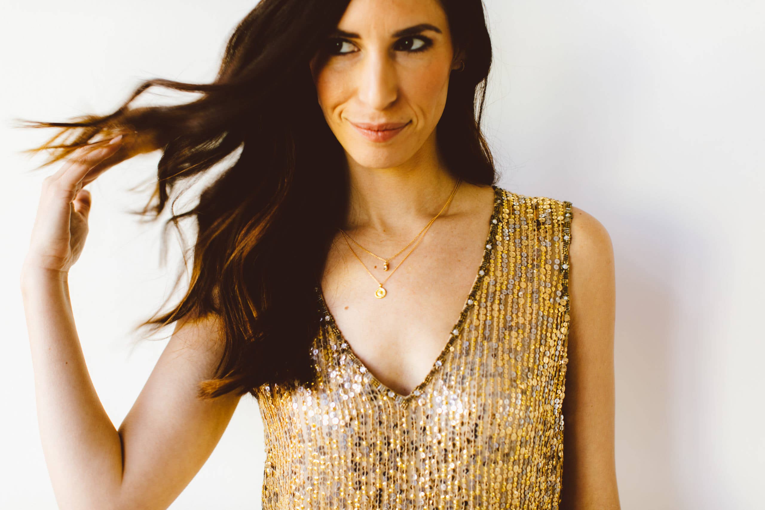 REMOVED BRAND - Wholesale Pendant/Charm Necklace - Pave Diamond Gold Disc Delicate Necklace1