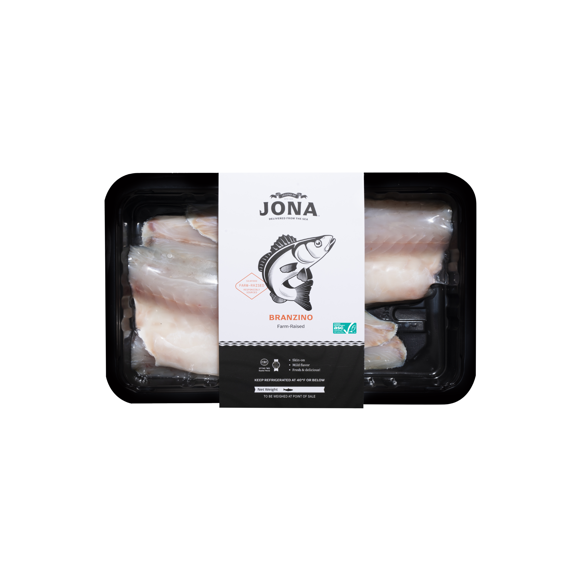 Legend of Jona – Peixe/frutos do mar por atacado – Filetes de Brazino JONA 2un - 8oz - Embalagem em Tabuleiro0