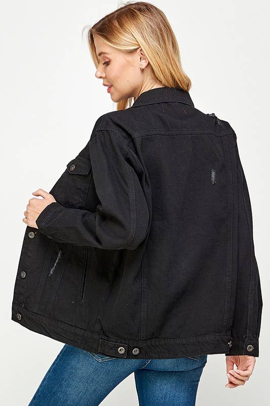 BLUE AGE – Engroshandel Denimjakke - Dame – Hvid Denim Jakke med nødlidende11