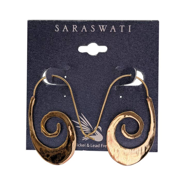 Saraswati Imports - Wholesale Hoop Earrings - Mallificent Brass Hoop Earrings1